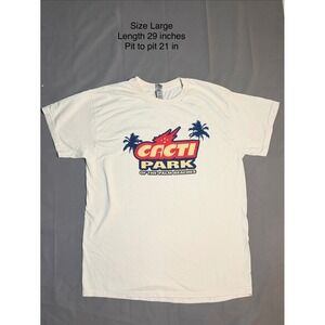 Travis Scott Cacti Park Of The Palm Beaches Graphic T-Shirt Mens Large Cream